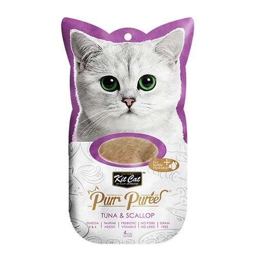 Kit Cat Purr Puree Tuna & Scallop 4x15g Sachets