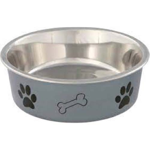 Large Stainless Steel Bowl Paw & Bone Motif 2.2L