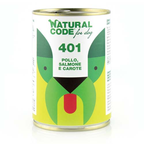 Natural Code Dog Chicken, Salmon & Carrots 400g