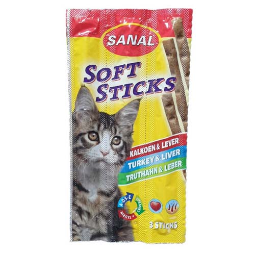 Sanal Cat Soft Sticks Turkey & Liver Pk 3