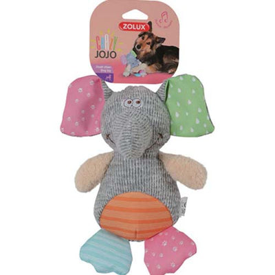 Zolux Jojo Squeaky Plush Elephant Dog Toy