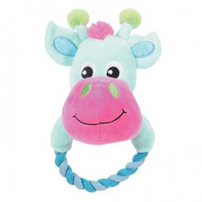 Zolux Plush Cow Squeaky Rope Puppy Toy