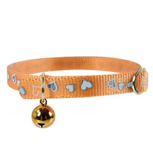 Zolux Reflective Orange Cat Collar with Bell