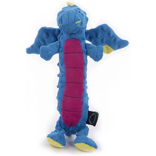 GoDog Skinny Dragon Blue Large Dog Toy