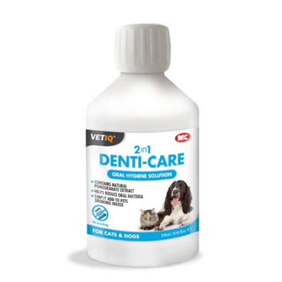 EXP SEPT23 VetIQ Denti-Care 2in1 Oral Hygiene Solution for Cats and Dogs 250ml