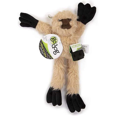 GoDog Crazy Sloth Tan Dog Toy