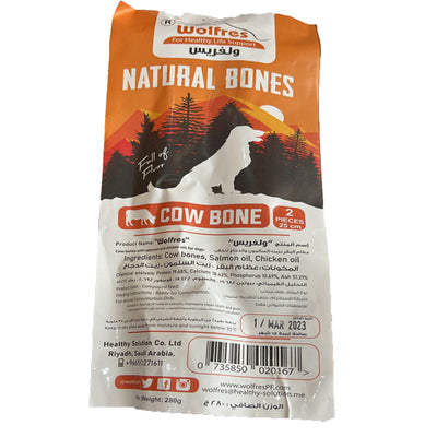 Wolfres Natural Cow Bones (pk of 2)